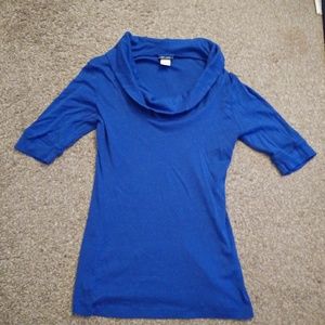 Blue Turtleneck Blouse